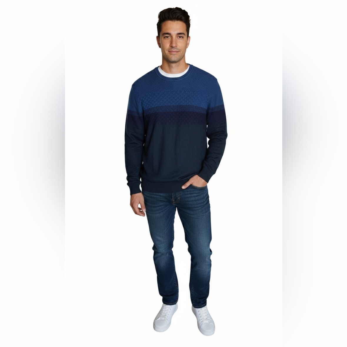 Calvin Klein Jeans Men's Blue Gradient Sweater